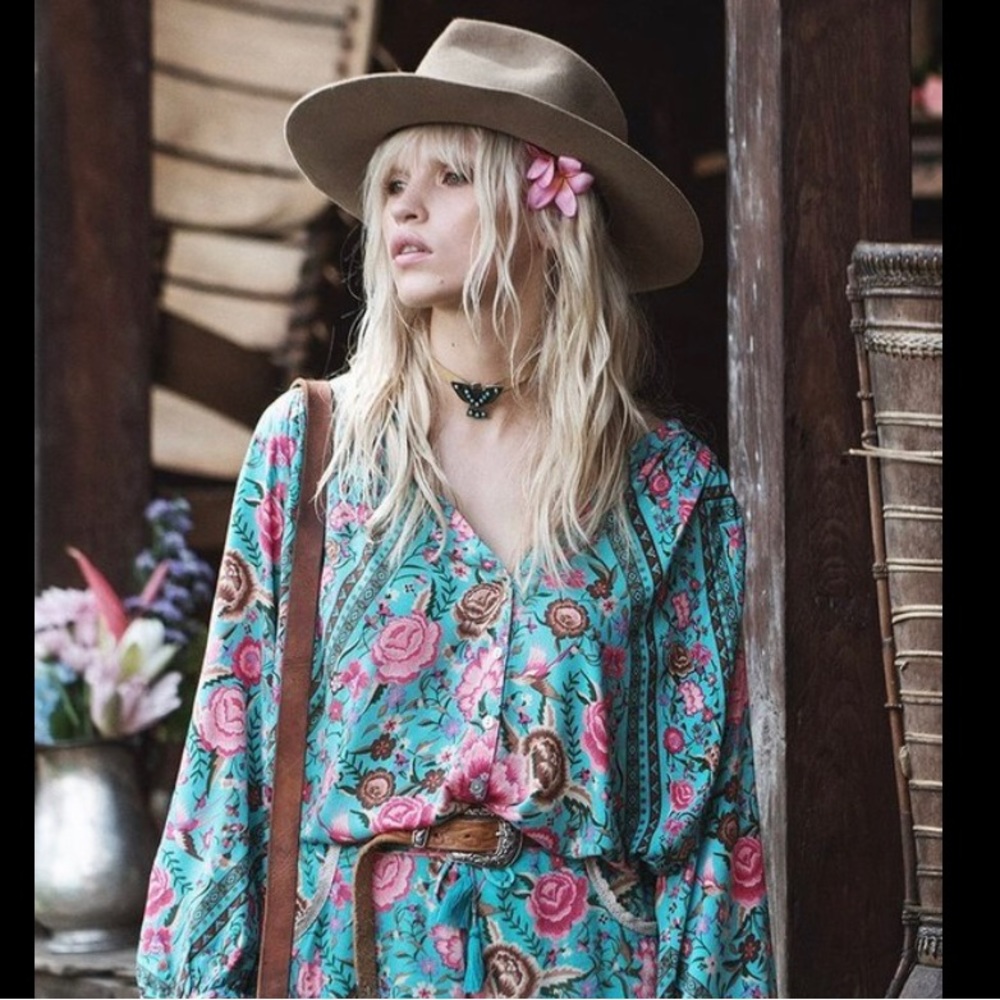 Spell & the Gypsy Babushka Blouse (UT) - turquoise, small